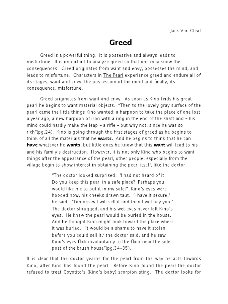 The cause of unhappiness in life is greed essay picture