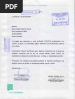 Carta de respuesta del grupo EPENSA y del diario El Bocón