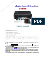 Baiki Masalah Printer Canon MP Error Code