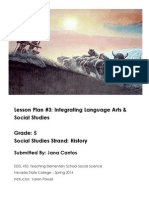 Lesson Plan #3: Integrating Language Arts & Social Studies Grade: 5 Social Studies Strand: History