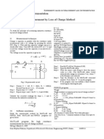 Measurement and Instrumentation Experiment No. #2 High Resistance Measurement by Loss of Charge Method