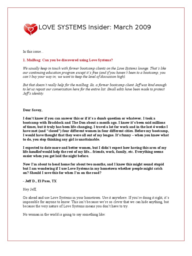 Love Systems Insider: Can You Get 