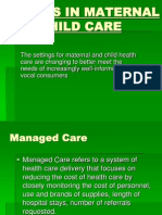 Trends in Maternal and Child Care