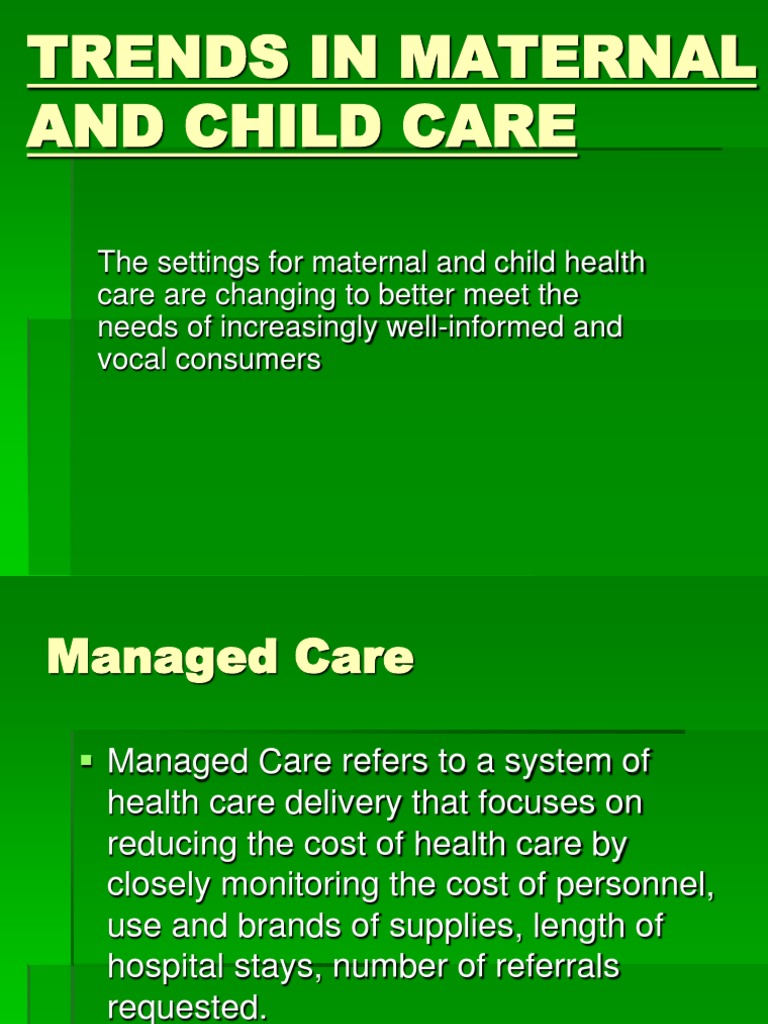 Trends in Maternal and Child Care Health Care Hospital