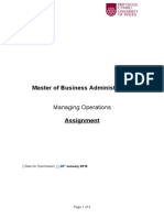 MBA Operations Assignment Critique