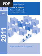 2011 KS2 Maths SATs 3 5 Mark Scheme