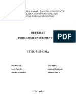 Referat - Memoria - Psihologie Experimentala
