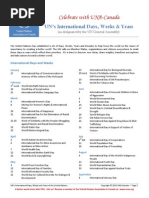 International Days Years List