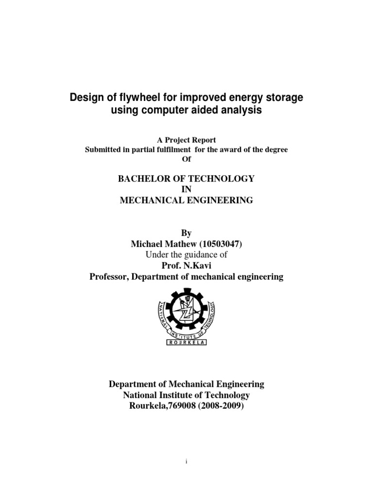 Flywheel Design for Enhanced Energy Storage | PDF | Technology ...