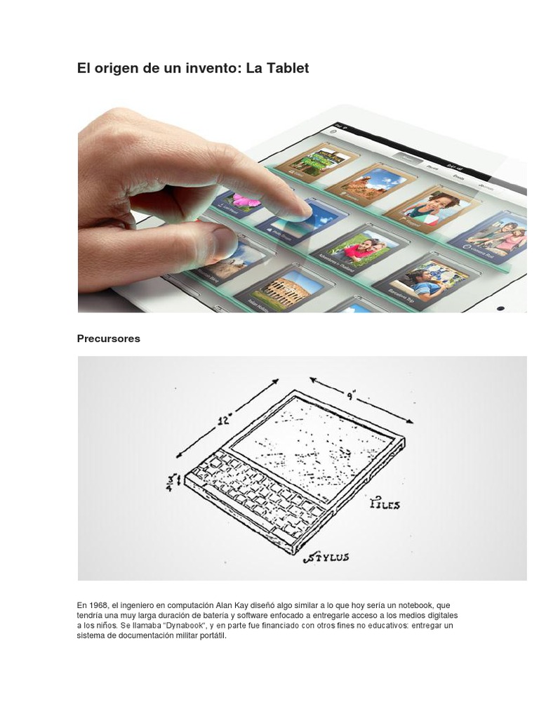 Historia y origen de la tablet | PDF | Tableta | Ordenador portátil
