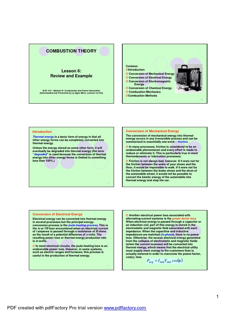 6.review and Example On Combustion Theory | PDF | Combustion | Oxygen