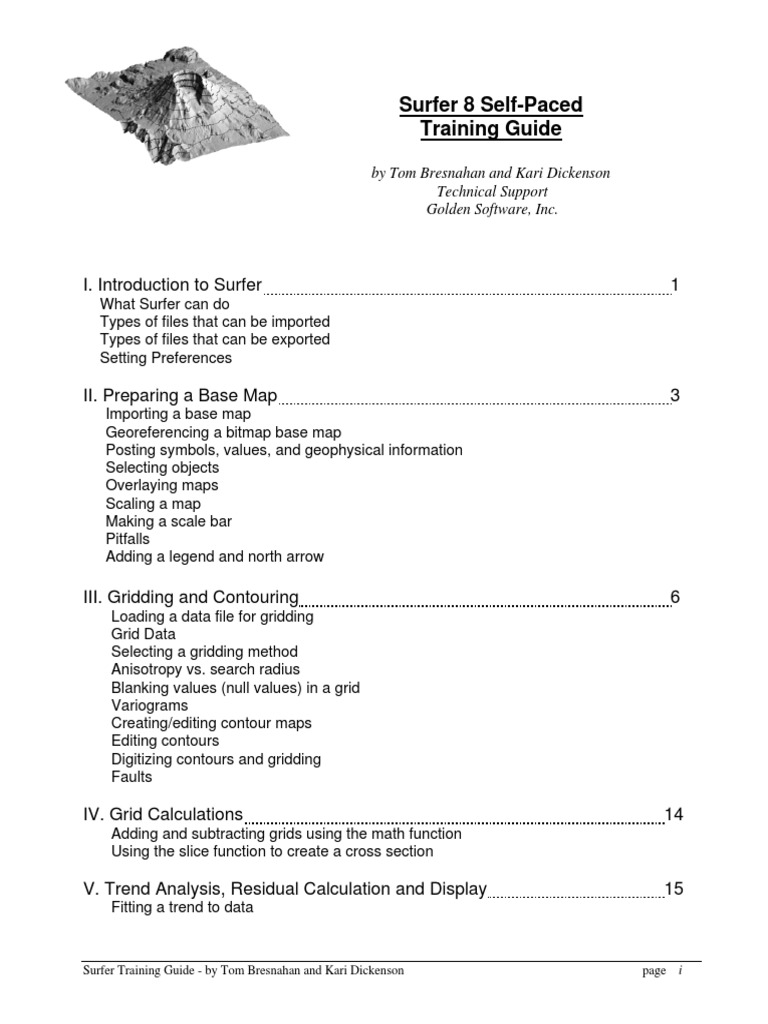 Surfer 8 Training Guide Overview | PDF | Teaching Methods & Materials ...