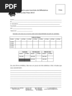 Formulário de Inscrição de Bilheteiros