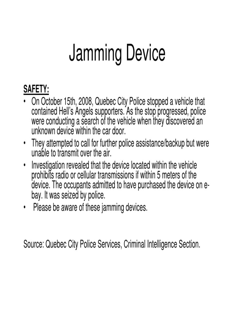 Jamming Device PDF