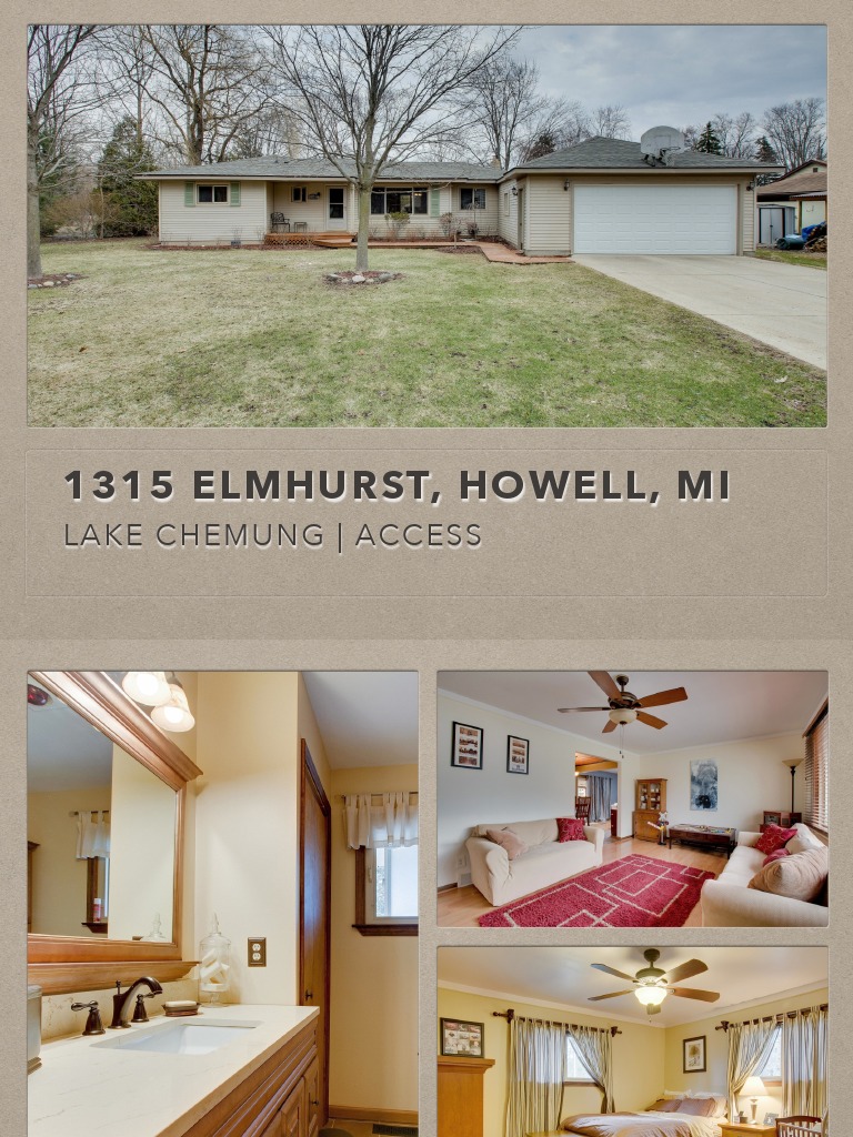 1315 Elmhurst, Howell, MI Lake Chemung Access PDF Home