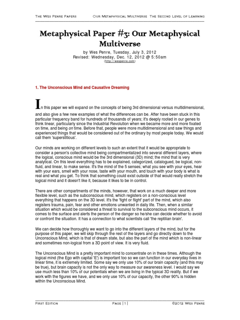 Metaphysical Paper 3 Our Metaphysical Multiverse PDF