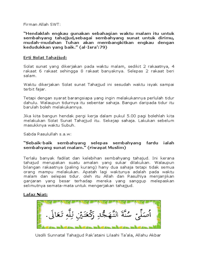Solat 5 Waktu Dan Rakaatnya