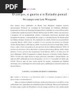 O Corpo, o Gueto e o Estado Penal