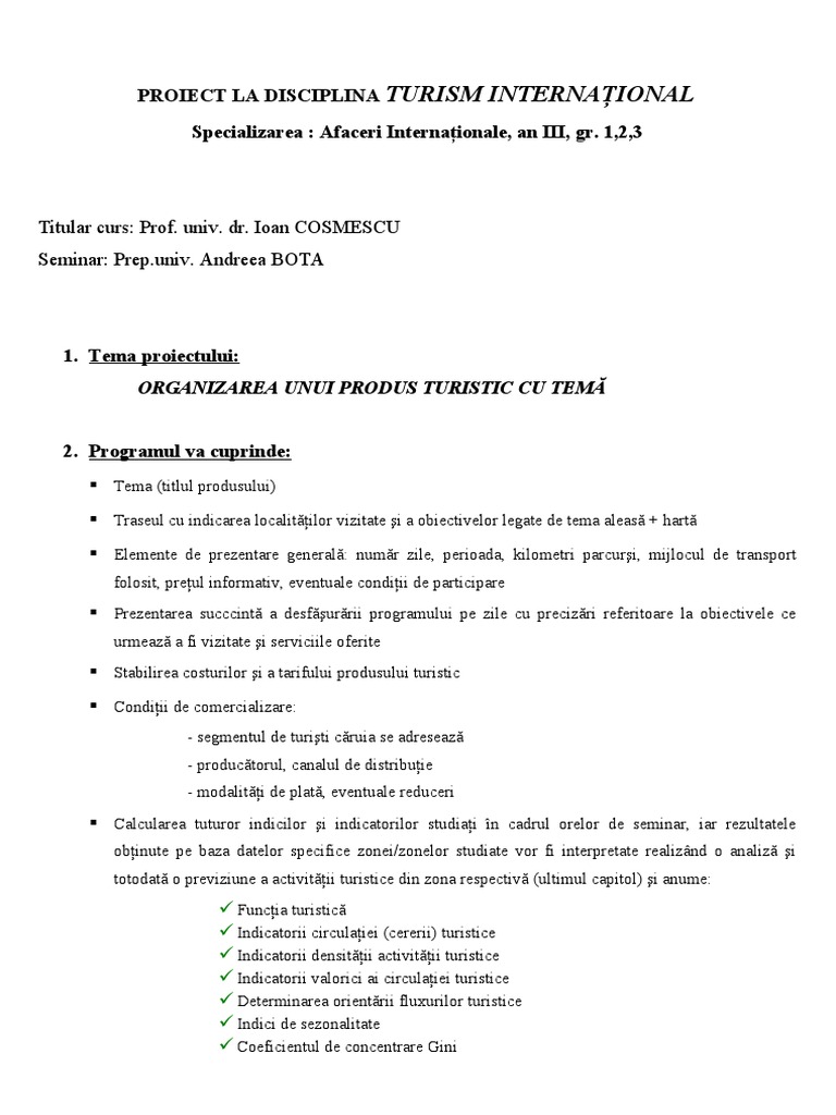 Proiect Turism | PDF