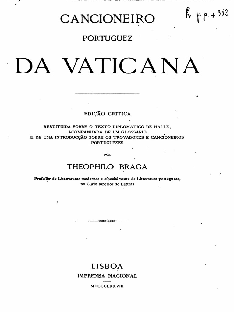Cancioneiro portuguez da Vaticana