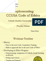 Implementing CCUSA Code of Ethics