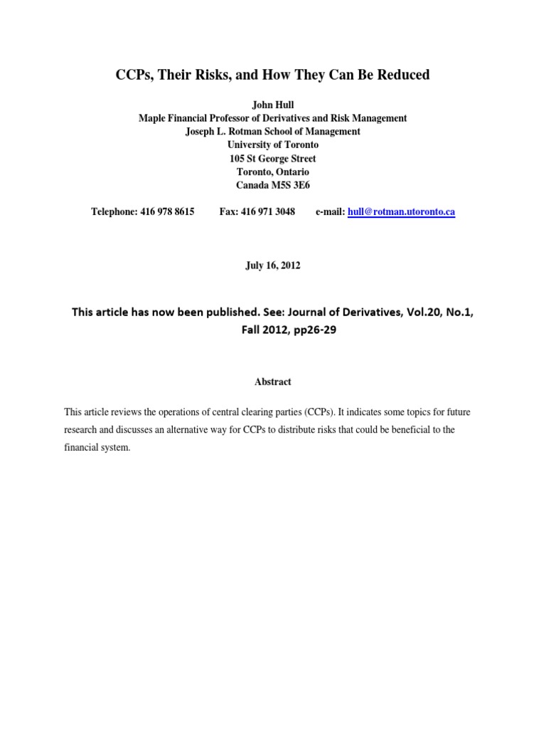 CCPS, Their Risks, and How They Can Be Reduced | PDF | Social Science