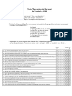 Test Dinventaire de Burnout de Maslach MBI