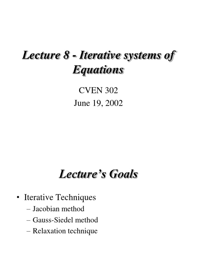 Iterative Methods for Linear Equations | PDF | Theoretical Computer ...