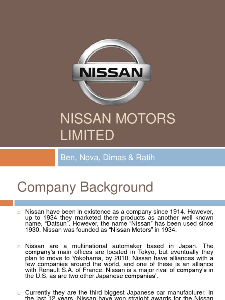 Nissan Motors Limited | PDF | Nissan | Automotive Industry
