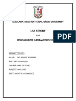 Lab Report: Maulana Azad National Urdu University