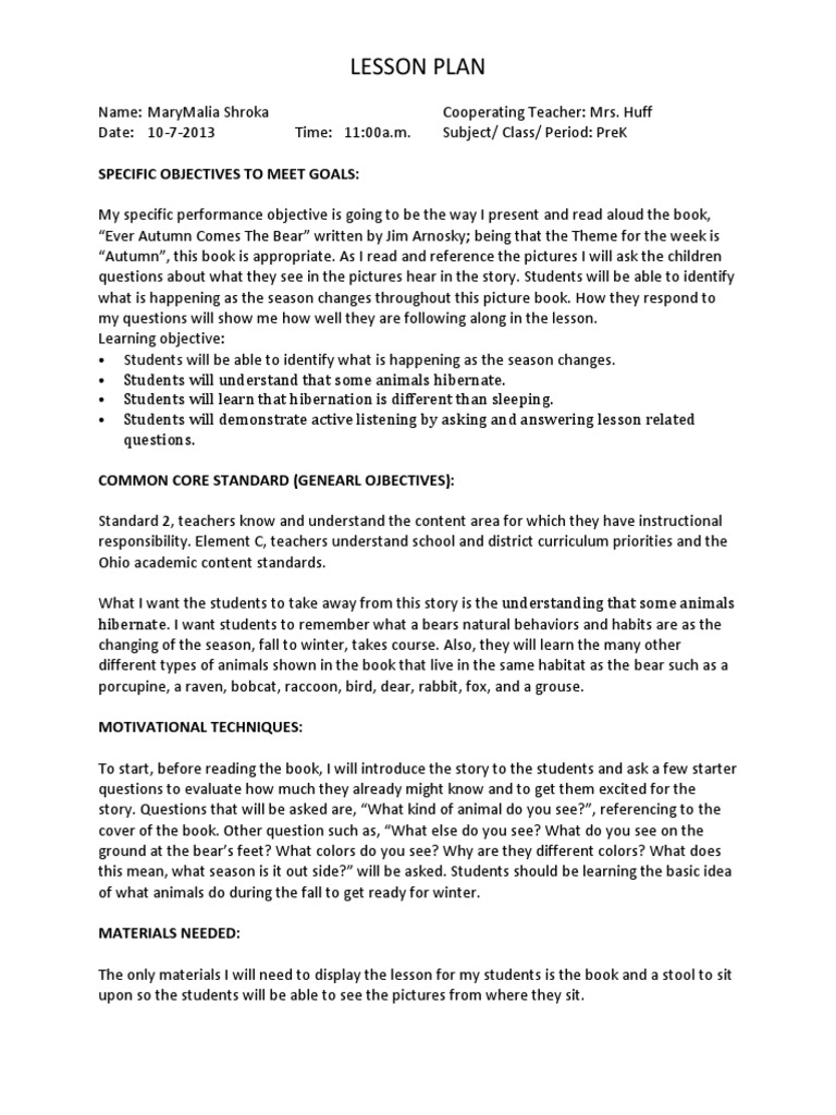 2013 10 2 Lesson Plan | PDF | Lesson Plan | Education Theory