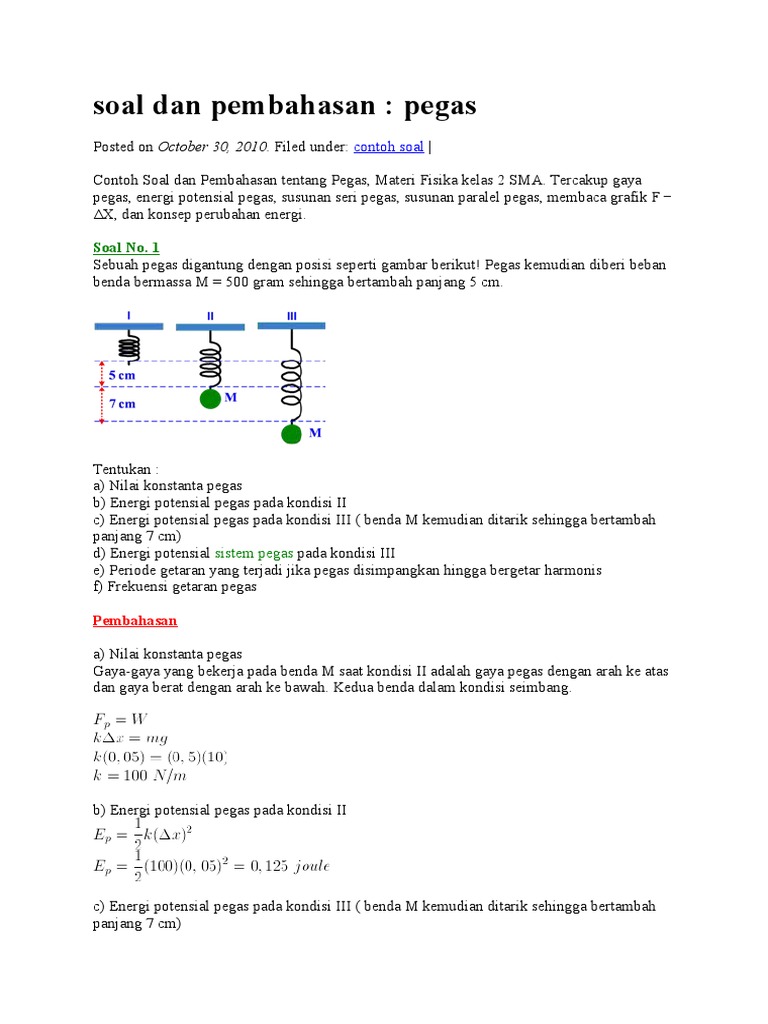 Soal Dan Pembahasan Pegas