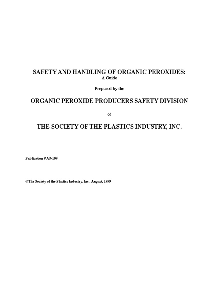 Safety and Handling of Organic Peroxides | PDF | Chemistry | Physical ...