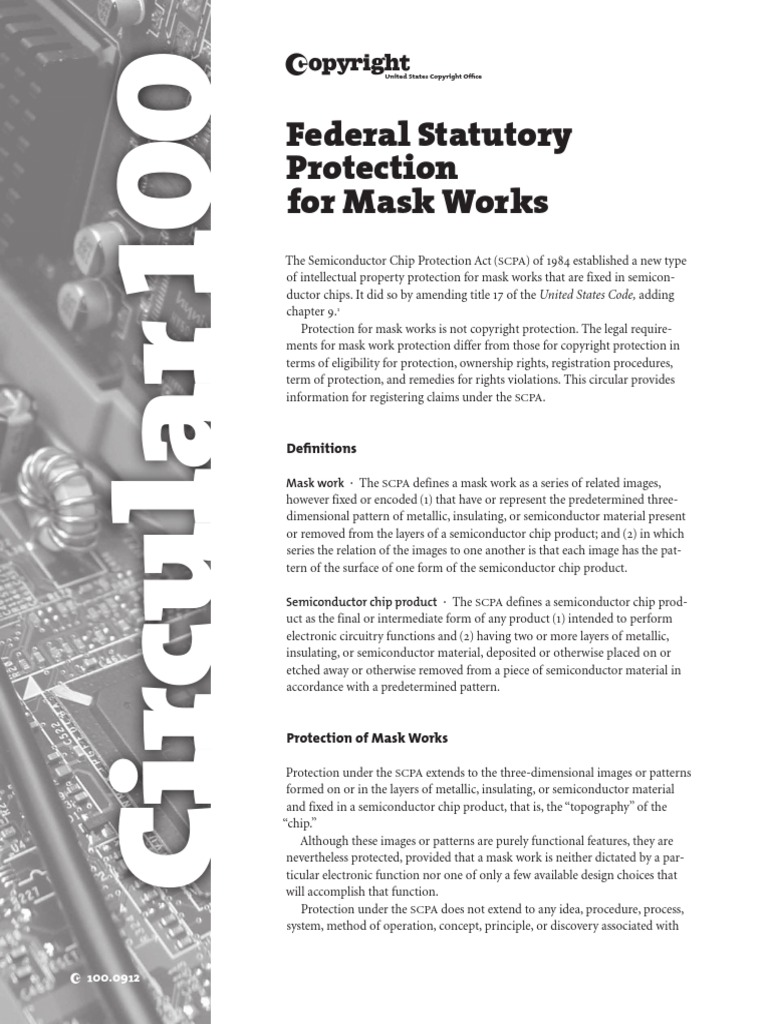 Federal Statutory Protection For Mask Works: Definitions | PDF | United ...