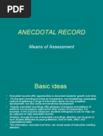 Continuous Comprehensive Evaluation - Anecdotal Record