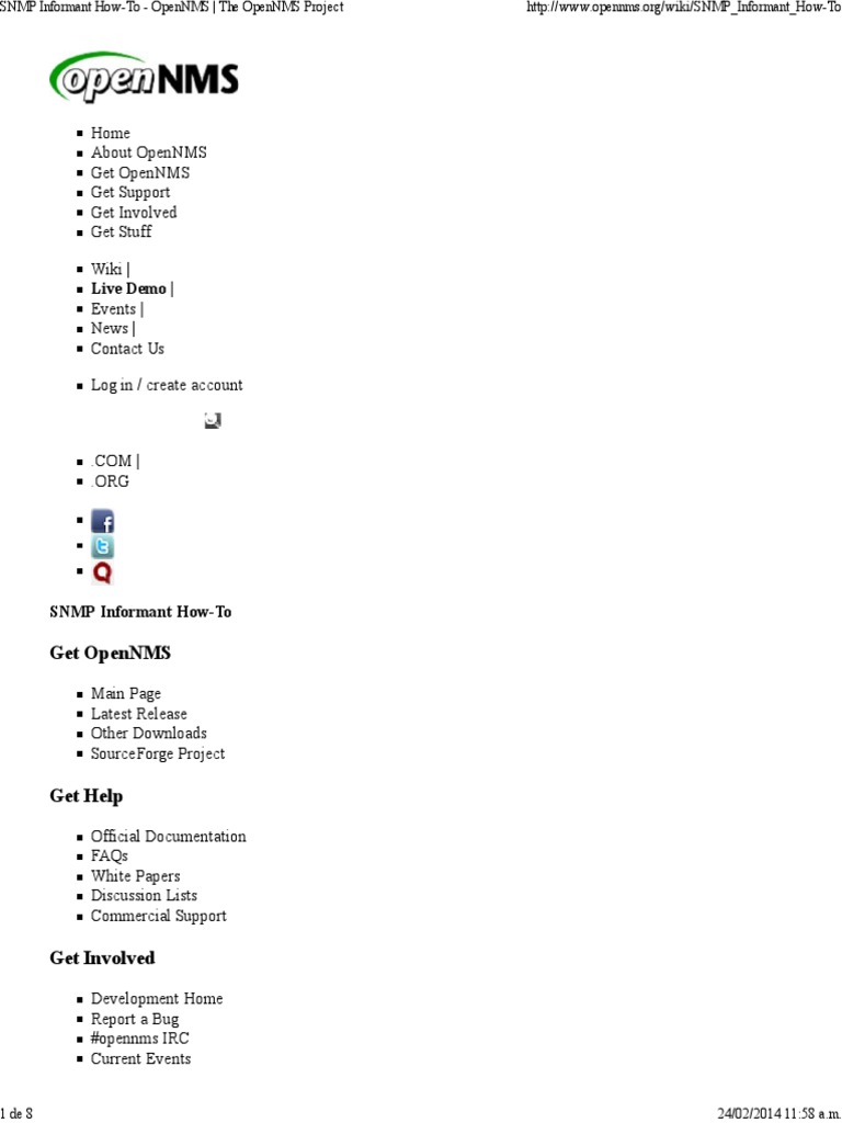 SNMP Informant Setup Guide for OpenNMS | PDF | Central Processing Unit ...