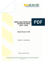 Perfil Dos Prefeitos Do Estado Da Bahia (2013 - 2016) : (Estudo Técnico Nº 225)