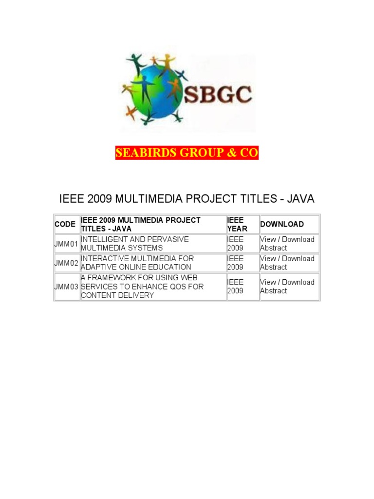 IEEE 2009 Java Multimedia Projects | PDF