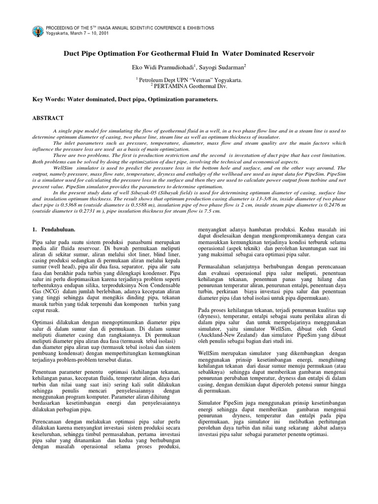 Duct Pipe Optimization for Geothermal Systems | PDF