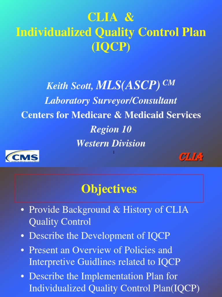Clia & Individualized Quality Control Plan (IQCP) Mls (Ascp) PDF Risk Educational Assessment