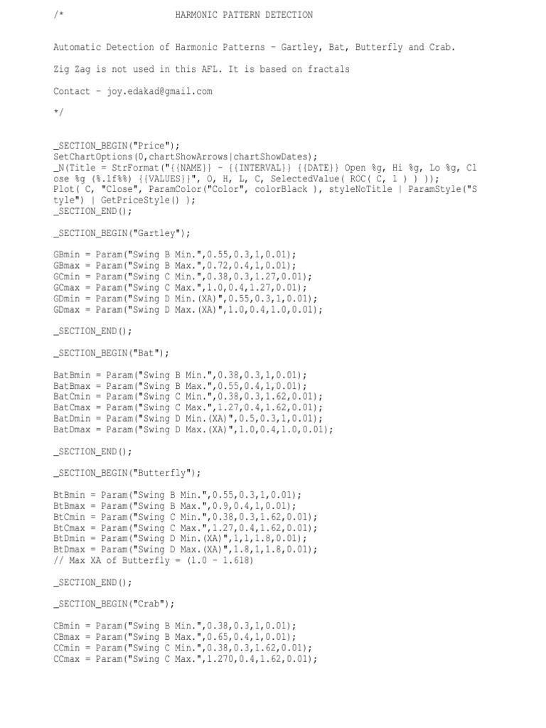 Harmonic Pattern Detection Tool | PDF