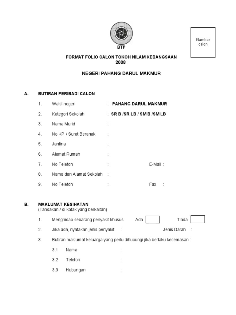 Folio Calon Tokoh Nilam