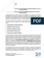 Proceso de Méritos para La Selección Del Curador Urbano Número Dos de Tunja