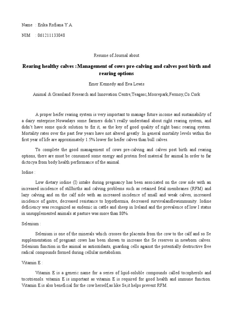 Dairy Cattle Management PDF