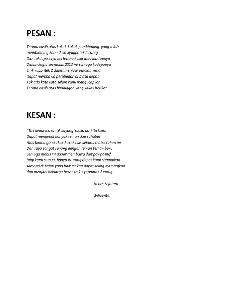 Pesan Osis