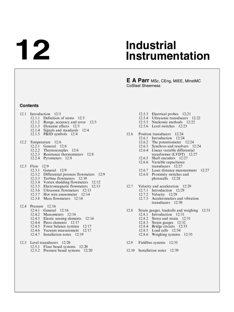Industrial Instrumentation Overview | PDF | Flow Measurement | Pressure ...