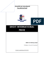 Cours de Droit International Privé (Yav 2012-2013)
