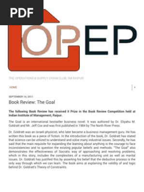 Opep Book Review The Goal Pdf Inventory Epistemology