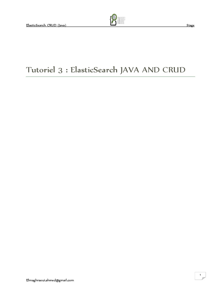 CRUD ElasticSearch en Java | PDF | JSON | Grappe de serveurs