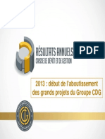 Caisse de Dépôt Et de Gestion (CDG) - Les Résultats Annuels 2013